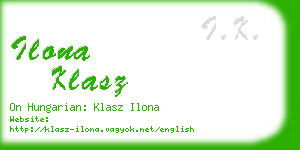 ilona klasz business card